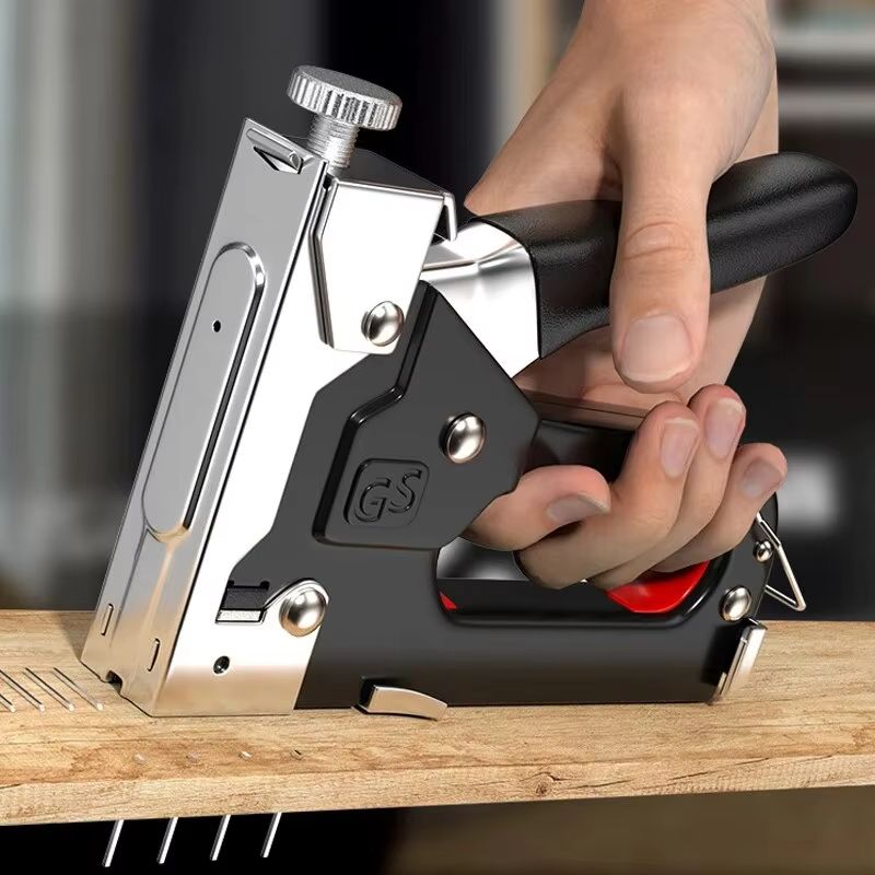 4 In 1 Manual Nail Guns With 3000 Staples, Upholstery Construction Stapler Gun Heavy Duty Staple Gun Stapler Tacker Manual nail Gun Family With Woodworking Photo Frame Advertising Cloth