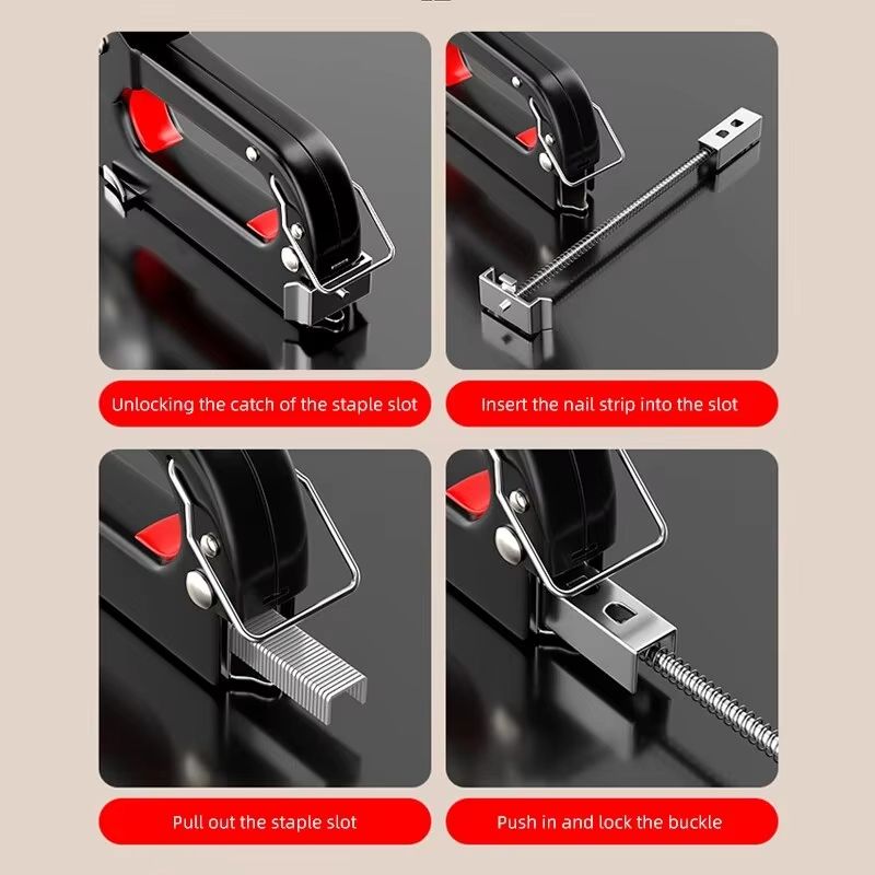 4 In 1 Manual Nail Guns With 3000 Staples, Upholstery Construction Stapler Gun Heavy Duty Staple Gun Stapler Tacker Manual nail Gun Family With Woodworking Photo Frame Advertising Cloth