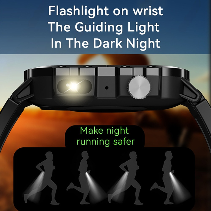 2025 Smartwatch Outdoor Sports Bluetooth Call Smartwatch 2.01 Inch HD Display Screen Blood Heart Rate Blood Pressure Oxygen Bluetooth Talking Watches Multi Sport LED Flashlight Military Smart Watch