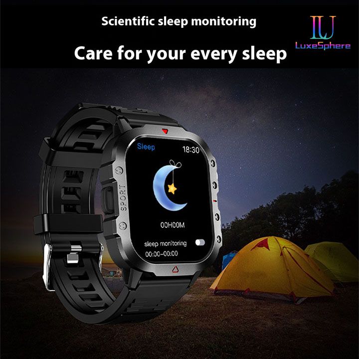 2025 Smartwatch Outdoor Sports Bluetooth Call Smartwatch 2.01 Inch HD Display Screen Blood Heart Rate Blood Pressure Oxygen Bluetooth Talking Watches Multi Sport LED Flashlight Military Smart Watch