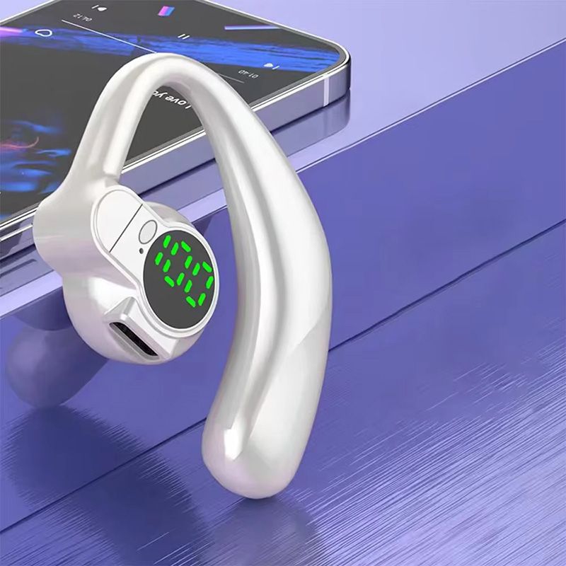 Bluetooth 5.4 Earphones Single Ear Earhooks Noise Cancelling Sports Headphones 360° Rotatable Wireless Earbud with Microphone