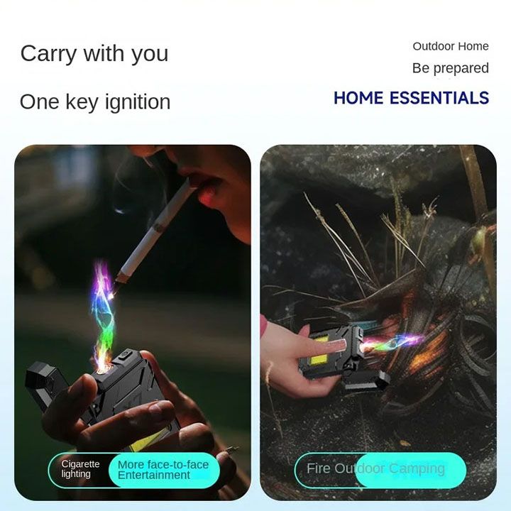 New Arrivals USB Rechargeable Electric Lighter Multi Functional Charging Lighter Portable Lighting Lighter Outdoor Camping Waterproof Lighter Ultra Long Battery Life