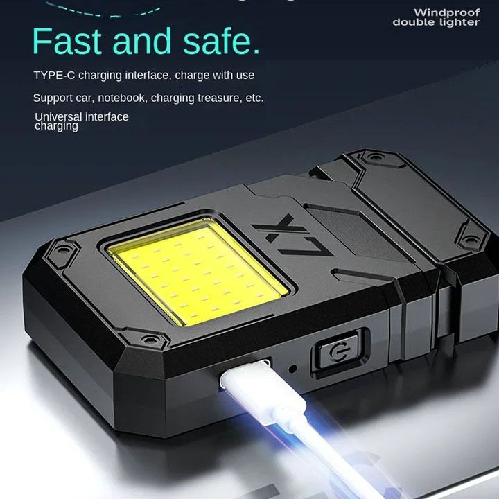 New Arrivals USB Rechargeable Electric Lighter Multi Functional Charging Lighter Portable Lighting Lighter Outdoor Camping Waterproof Lighter Ultra Long Battery Life