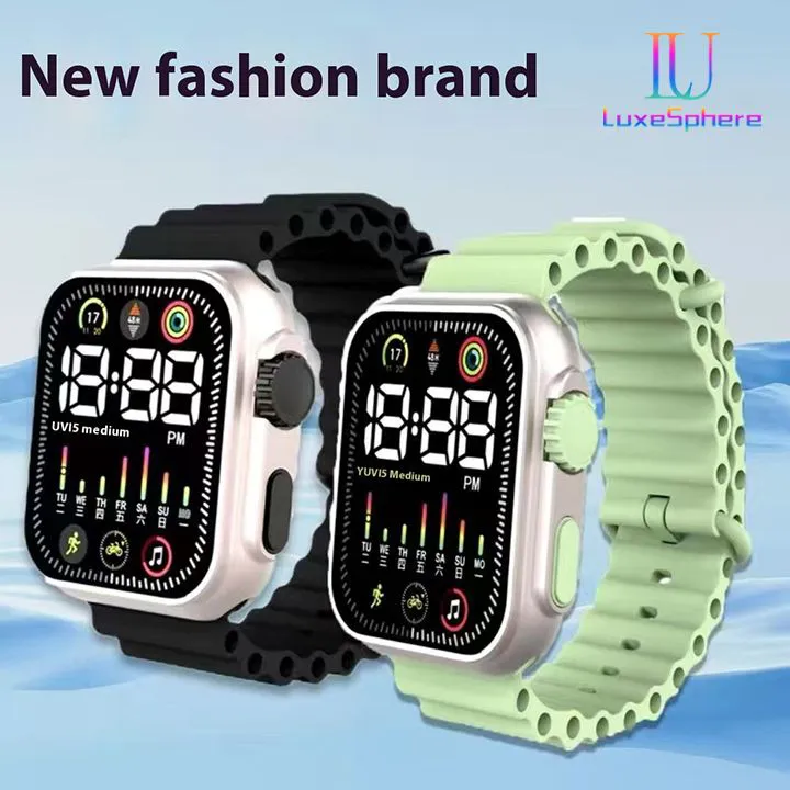 2025 Men Watches Women Hot LED Sports Watches Colorful Watch Electronic Clock Digital Fashion Clock Casual Silicone Wrist watch Bracelet Students Wristwatches Birthday Gift