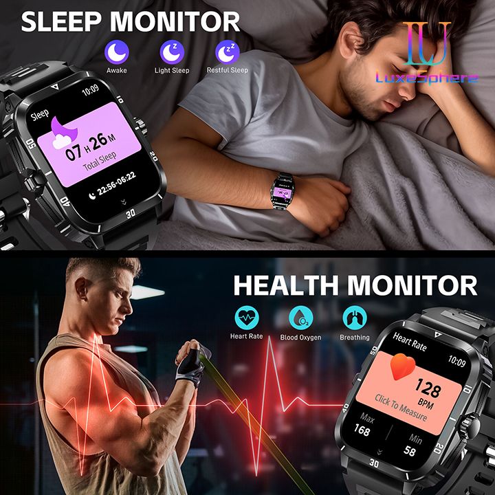 New Arrivals Smart Watch Men Bluetooth Call Wireless Wristwatch 1.96 Screen Smartwatch 100+Sport Waterproof Smartwatch Fitness Bracelet Heart Rate Blood Pressure Monitor Tracker Sports Smartwatch