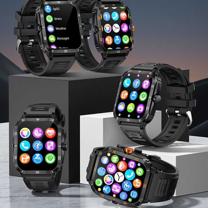 New Arrivals Smart Watch Men Bluetooth Call Wireless Wristwatch 1.96 Screen Smartwatch 100+Sport Waterproof Smartwatch Fitness Bracelet Heart Rate Blood Pressure Monitor Tracker Sports Smartwatch