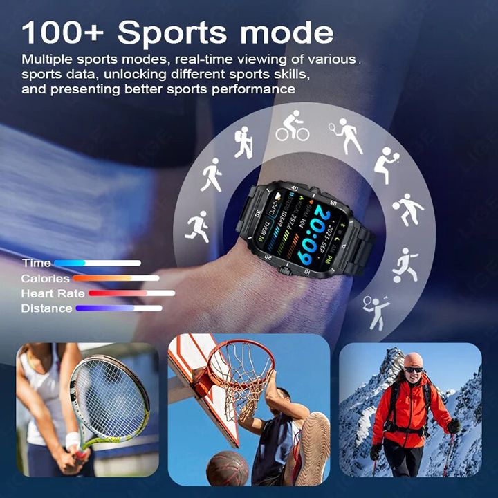 New Arrivals Smart Watch Men Bluetooth Call Wireless Wristwatch 1.96 Screen Smartwatch 100+Sport Waterproof Smartwatch Fitness Bracelet Heart Rate Blood Pressure Monitor Tracker Sports Smartwatch