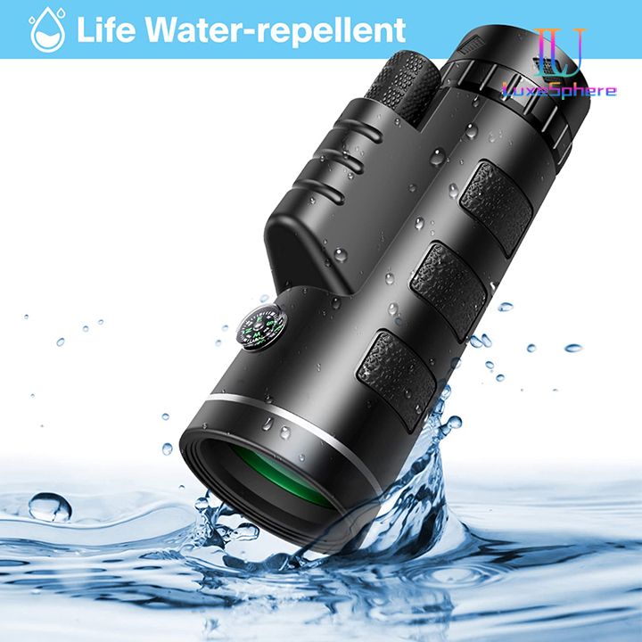 New Arrivals 40X60 HD Professional Telescope Monocular Compass Night Powerful Binoculars Waterproof Mini Pocket Zoom with Smartphone Hunting Camping Outdoor Watching Travelling