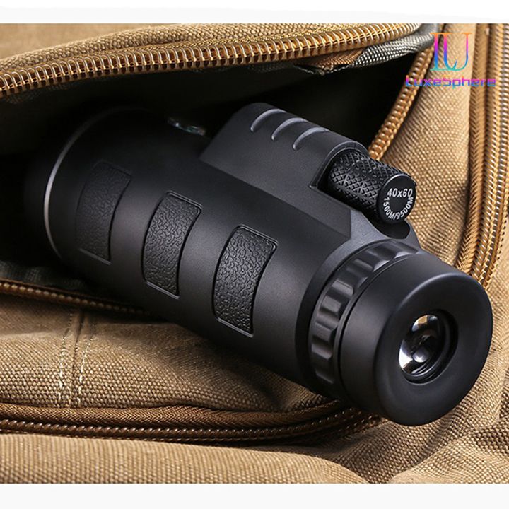 New Arrivals 40X60 HD Professional Telescope Monocular Compass Night Powerful Binoculars Waterproof Mini Pocket Zoom with Smartphone Hunting Camping Outdoor Watching Travelling
