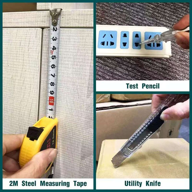 11-in-1 Tool Kit Hardware Repair Hand Tool Set General Repair Automotive Home Renovation Project Screwdriver Power Pen Hexagonal Wrench Art Knife Pliers Tool Kit For Tool Kit Home Repair Motorcycle