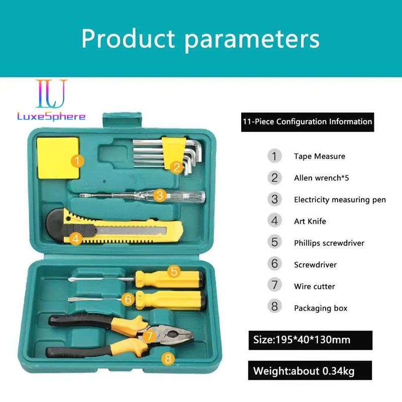 11-in-1 Tool Kit Hardware Repair Hand Tool Set General Repair Automotive Home Renovation Project Screwdriver Power Pen Hexagonal Wrench Art Knife Pliers Tool Kit For Tool Kit Home Repair Motorcycle