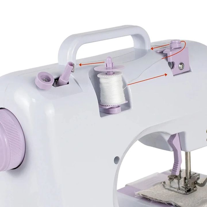 Household electric multifunctional sewing machine,  12-pin Foot Pedal Double Thread Ironing Pressing & Adjustable Speed, Fully Automatic With Lock Edge, Desktop Handheld Small Sewing Machine