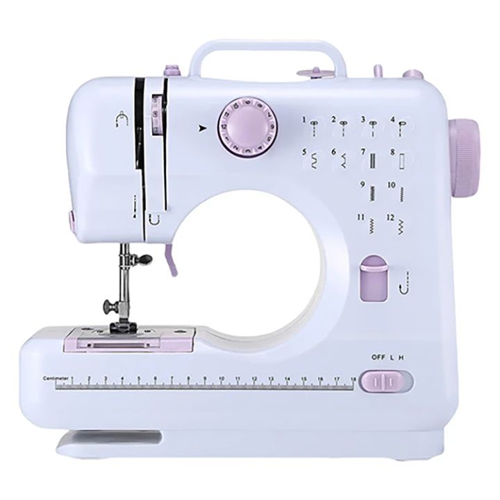Household electric multifunctional sewing machine,  12-pin Foot Pedal Double Thread Ironing Pressing & Adjustable Speed, Fully Automatic With Lock Edge, Desktop Handheld Small Sewing Machine