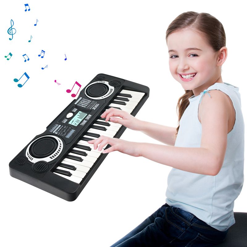 Kids Electronic Piano Enlightenment Keyboard 37 Keys Puzzle Early Education Simulation Electronic Piano LED Display Toy Teaching Musical Instrument Electric Piano Children's Christmas Birthday Gift
