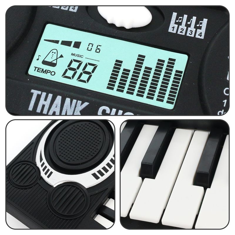 Kids Electronic Piano Enlightenment Keyboard 37 Keys Puzzle Early Education Simulation Electronic Piano LED Display Toy Teaching Musical Instrument Electric Piano Children's Christmas Birthday Gift