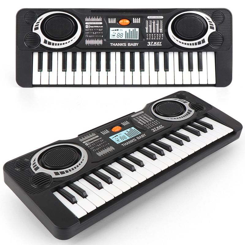 Kids Electronic Piano Enlightenment Keyboard 37 Keys Puzzle Early Education Simulation Electronic Piano LED Display Toy Teaching Musical Instrument Electric Piano Children's Christmas Birthday Gift