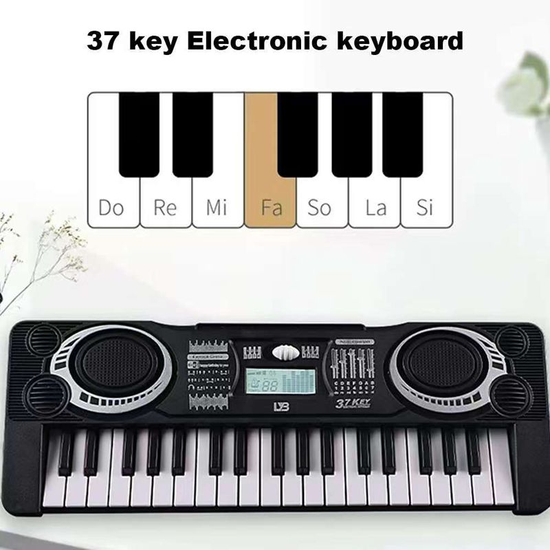 Kids Electronic Piano Enlightenment Keyboard 37 Keys Puzzle Early Education Simulation Electronic Piano LED Display Toy Teaching Musical Instrument Electric Piano Children's Christmas Birthday Gift
