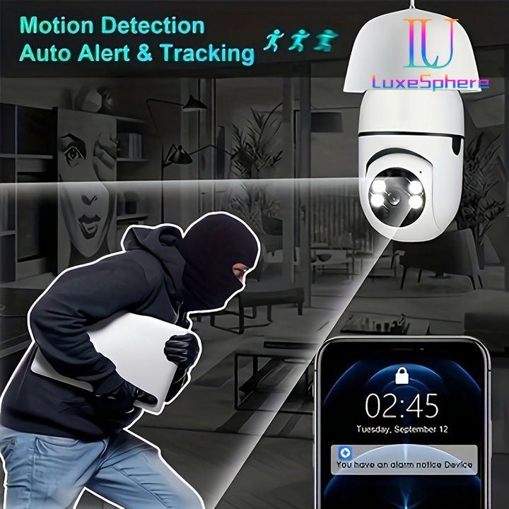 2MP E27 Bulb Security Monitor WIFI Camera Smart Home Surveillance Camera Full-color Day And Night Lighting Double Light Wireless 360 Rotation Automatic Human Tracking Zoom Indoor Security Monitor