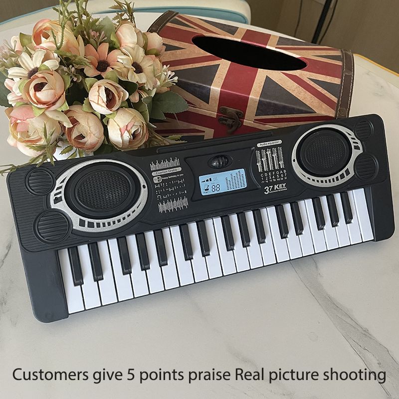 Kids Electronic Piano Enlightenment Keyboard 37 Keys Puzzle Early Education Simulation Electronic Piano LED Display Toy Teaching Musical Instrument Electric Piano Children's Christmas Birthday Gift
