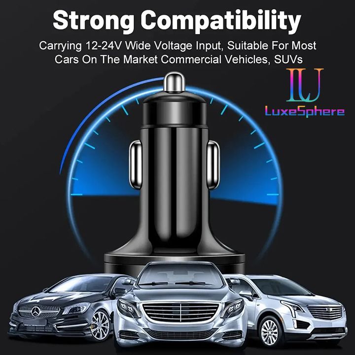 100W 6 / 8 Ports Car Charger Fast Charging USB C Car Phone Charger PD Type C Power Adapter Digital Display Compatible with All Devices USB Type C Car Lighter PD QC3.0 Car Phone Charger Tecno Huawei