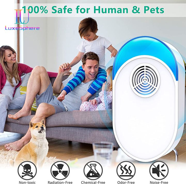 2025 Upgraded Ultrasonic Electronic Mosquito Repellent, Indoor Pest Repeller Control Ultrasonic Repellent for Roach, Rodent, Mouse, Bugs, Ant, Mosquito, Mice, Spider, Household PestInsect Rats Spiders