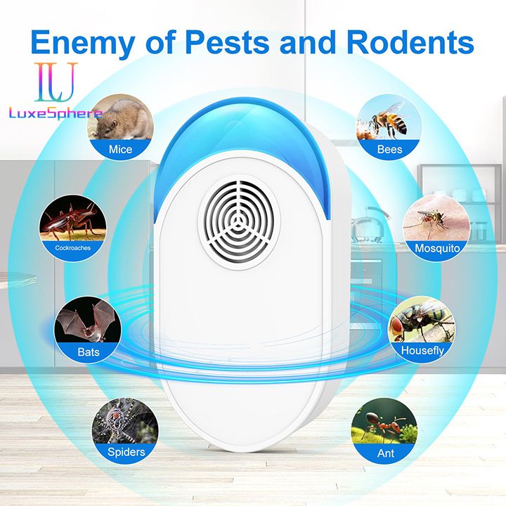 2025 Upgraded Ultrasonic Electronic Mosquito Repellent, Indoor Pest Repeller Control Ultrasonic Repellent for Roach, Rodent, Mouse, Bugs, Ant, Mosquito, Mice, Spider, Household PestInsect Rats Spiders