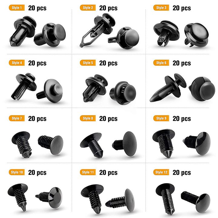 5Fastener Remover 240Pcs Bumper Retainer Clips Car Plastic Rivets Fasteners Push Retainer Kit Most Popular Sizes Auto Push Pin Rivets Set Door Trim Panel Fender Clips for GM Ford Toyota Honda Chrysler
