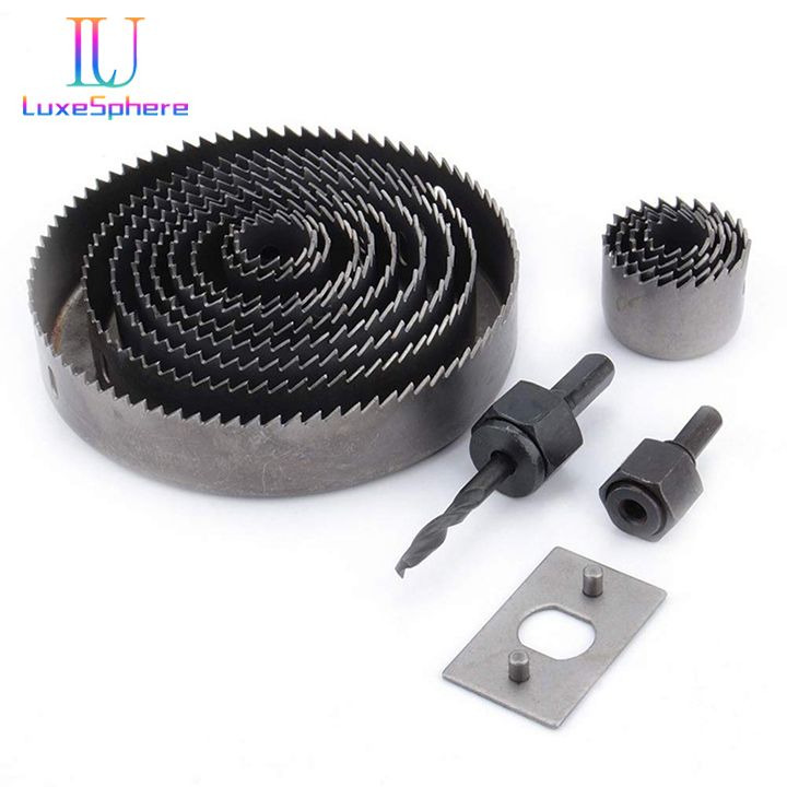 Hole Saw Set, 21PCS Hole Saw Kit Drilling Tool with 3/4" to 5" (19mm-127mm) 13Pcs Saw Blades, Mandrels, Installation Plate, Drill Bits, Hex Key , Ideal for Soft Wood, Plywood, Drywall, PVC Board