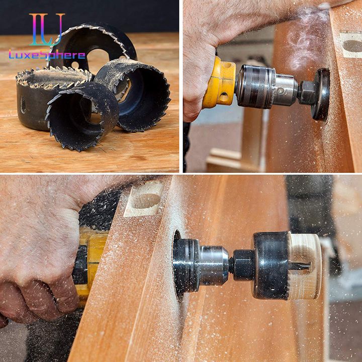 Hole Saw Set, 21PCS Hole Saw Kit Drilling Tool with 3/4" to 5" (19mm-127mm) 13Pcs Saw Blades, Mandrels, Installation Plate, Drill Bits, Hex Key , Ideal for Soft Wood, Plywood, Drywall, PVC Board