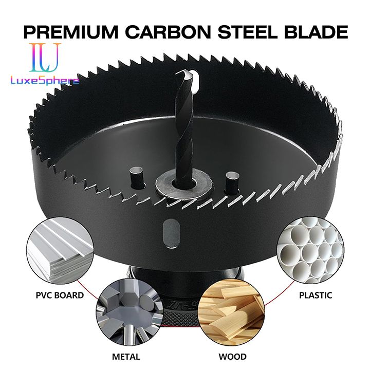 Hole Saw Set, 21PCS Hole Saw Kit Drilling Tool with 3/4" to 5" (19mm-127mm) 13Pcs Saw Blades, Mandrels, Installation Plate, Drill Bits, Hex Key , Ideal for Soft Wood, Plywood, Drywall, PVC Board