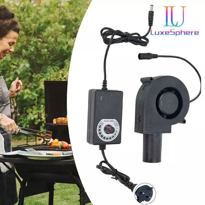 6000Rmp BBQ Fan Small Blast Engine Barbecue Tools with Air Collecting Adjustable Speed Cooking Tool Handheld Barbecue Blower Camping Air Blower Cooking Speed Controller Outdoor Portable Machine