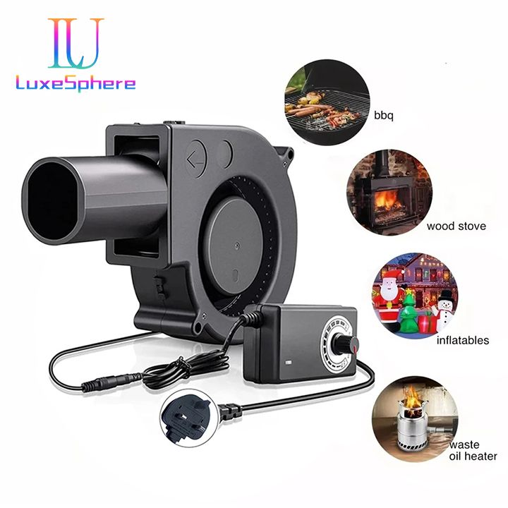 6000Rmp BBQ Fan Small Blast Engine Barbecue Tools with Air Collecting Adjustable Speed Cooking Tool Handheld Barbecue Blower Camping Air Blower Cooking Speed Controller Outdoor Portable Machine