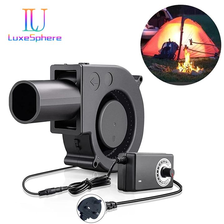 6000Rmp BBQ Fan Small Blast Engine Barbecue Tools with Air Collecting Adjustable Speed Cooking Tool Handheld Barbecue Blower Camping Air Blower Cooking Speed Controller Outdoor Portable Machine