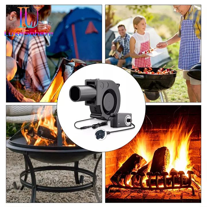 6000Rmp BBQ Fan Small Blast Engine Barbecue Tools with Air Collecting Adjustable Speed Cooking Tool Handheld Barbecue Blower Camping Air Blower Cooking Speed Controller Outdoor Portable Machine