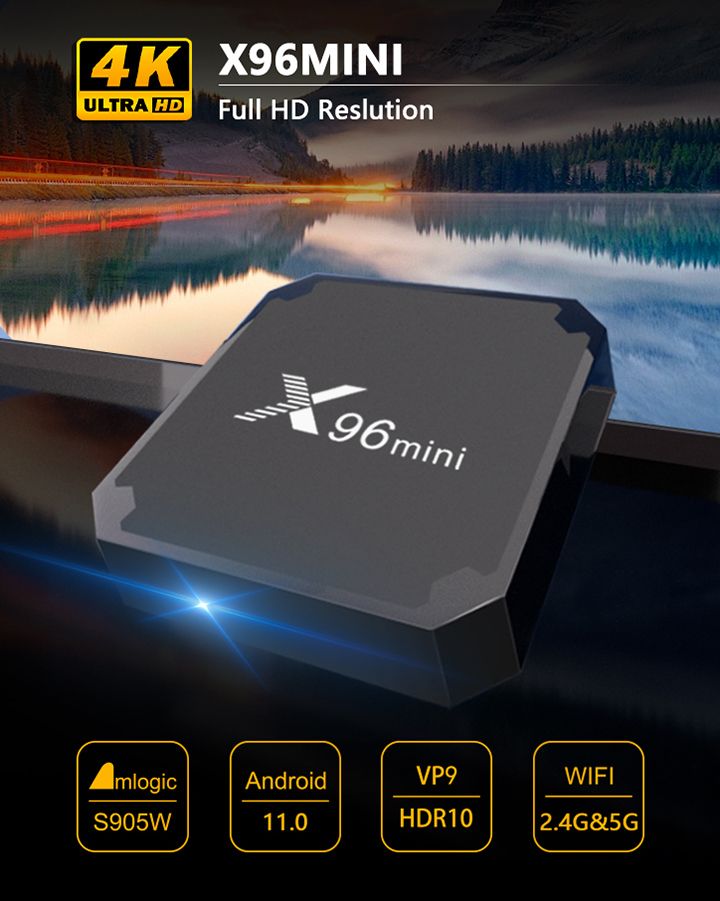 Android Smart TV Box 4k, X96 Mini Android 11.0 Smart Box, Streaming Media Player, Amlogic S905W2 Quad Core RAM 2GB ROM 16GB, Dual 2.4G/5.8G WiFi, HDR+ Smart Home Box for TV with TV Remote Control