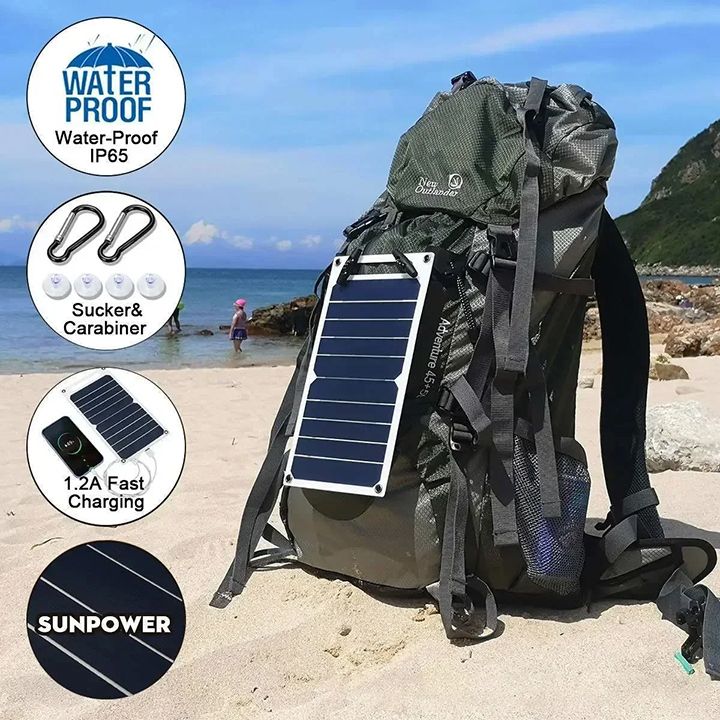 35W Solar Chargers Portable Solar Panel 5V Solar Plate With USB Safe Stabilize Charger Fast Charging For Power Bank Phone Tablets Outdoor Camping Home RV Gift