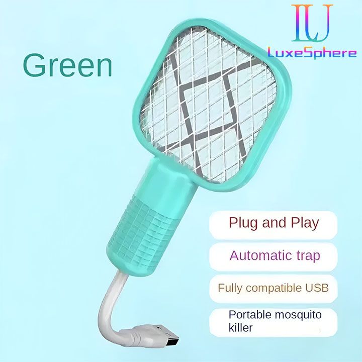 Electric Mosquito Killer 5 Layer Security Net Portable USB Interface Electric Fly Swatter UV Light Bug Zapper Fly Killer Insect Racket Portable Pest Control  for Home Outdoor Camping