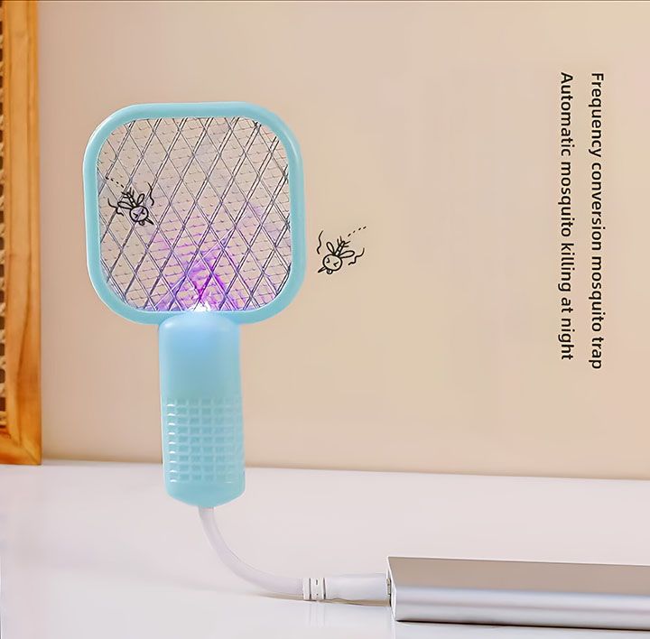 Electric Mosquito Killer 5 Layer Security Net Portable USB Interface Electric Fly Swatter UV Light Bug Zapper Fly Killer Insect Racket Portable Pest Control  for Home Outdoor Camping
