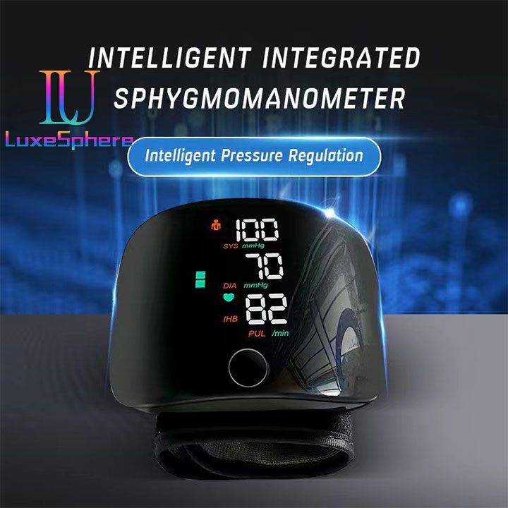 Blood Pressure Machine Digital Wrist Blood Pressure Monitors Automatic Voice Tonometer Heart Rate Monitor Smart Touch LCD Screen Charge Sphygmomanometer Health Monitors