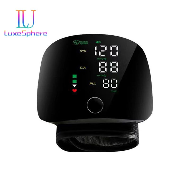 Blood Pressure Machine Digital Wrist Blood Pressure Monitors Automatic Voice Tonometer Heart Rate Monitor Smart Touch LCD Screen Charge Sphygmomanometer Health Monitors
