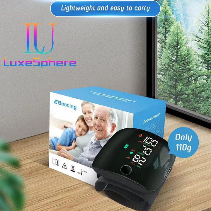 Blood Pressure Machine Digital Wrist Blood Pressure Monitors Automatic Voice Tonometer Heart Rate Monitor Smart Touch LCD Screen Charge Sphygmomanometer Health Monitors