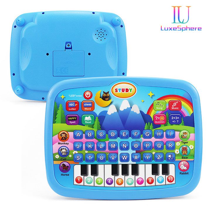 Kids Early Learning Education Tablet Toy, Age 3+ Literacy Math Music Learning, Doubles as Electronic Keyboard, Birthday Christmas Gift