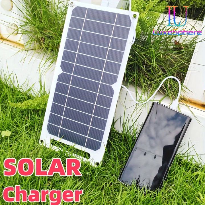 35W Solar Chargers Portable Solar Panel 5V Solar Plate With USB Safe Stabilize Charger Fast Charging For Power Bank Phone Tablets Outdoor Camping Home RV Gift
