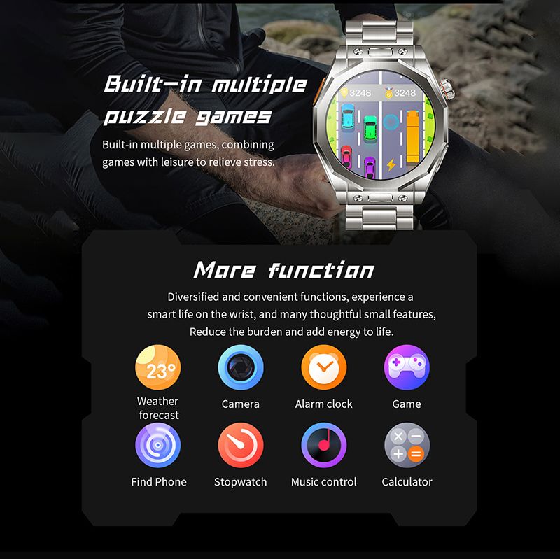 Z18 Max Smart Watch Bluetooth Call Wristwatch Fitness Bracelet, Bluetooth Camera Music Heart Rate Blood Pressure Monitor Tracker Sports Smartwatch IP67 Waterproof Smartwatch Calculator Calendar Alarm