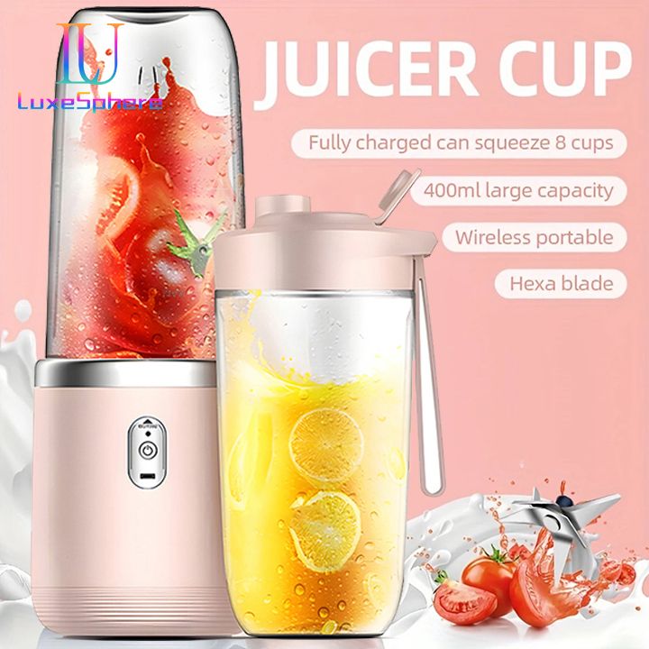 Personal Blender Multifunction Usb Fruit Mixers Juicers Portable Electric Juicer Blender Fruit Juicer Cup Food Milkshake Juice Maker USB Rechargeable with 6 Blades Sports Outdoors Electric Blender