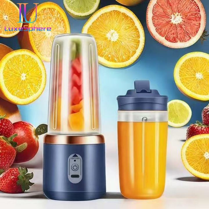 Personal Blender Multifunction Usb Fruit Mixers Juicers Portable Electric Juicer Blender Fruit Juicer Cup Food Milkshake Juice Maker USB Rechargeable with 6 Blades Sports Outdoors Electric Blender