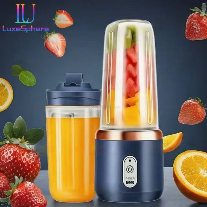 Personal Blender Multifunction Usb Fruit Mixers Juicers Portable Electric Juicer Blender Fruit Juicer Cup Food Milkshake Juice Maker USB Rechargeable with 6 Blades Sports Outdoors Electric Blender