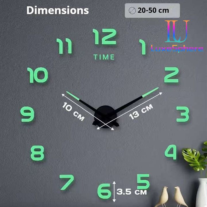 Creative Minimalist Glowing Clock No-drill Frameless Silent Hanging Clock Living Room Bedroom Wall Sticker Decoration Clock Wall Clock High Home Clocks  3D Mirror Wall Clocks DIY Sticker Modern Mirror