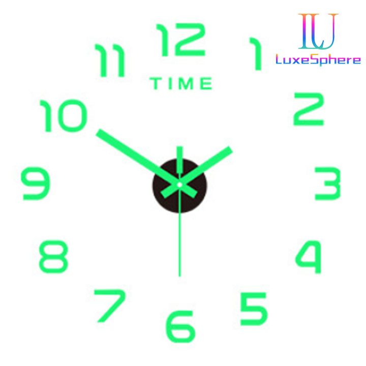Creative Minimalist Glowing Clock No-drill Frameless Silent Hanging Clock Living Room Bedroom Wall Sticker Decoration Clock Wall Clock High Home Clocks  3D Mirror Wall Clocks DIY Sticker Modern Mirror