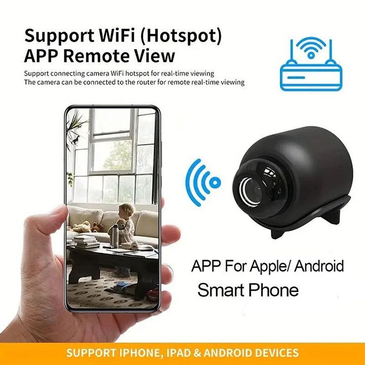 2026 Audio Video Wireless Security Surveillance Camera 1080P HD Mini Camera Wifi IP Smart Home Indoor Night Vision AI Wireless Surveillance Camera Lightweight Clear Portable Motion Detection